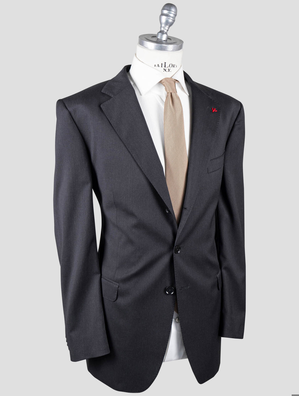 Isaia Isaia Gray Wool 120's Suit Dark Gray 001