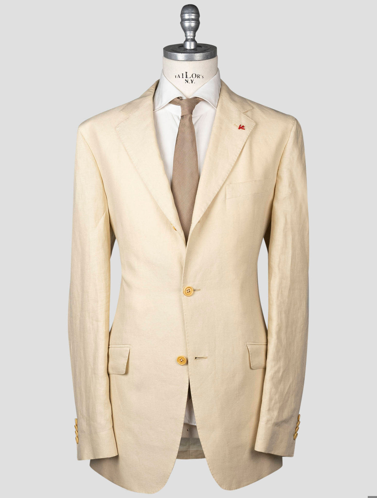 Isaia Beige Linen Suit