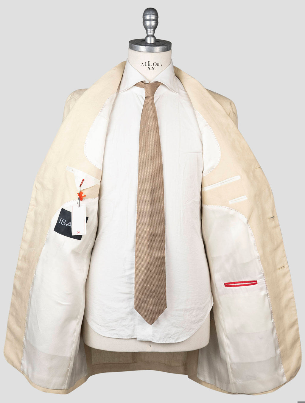 Isaia Beige Linen Suit
