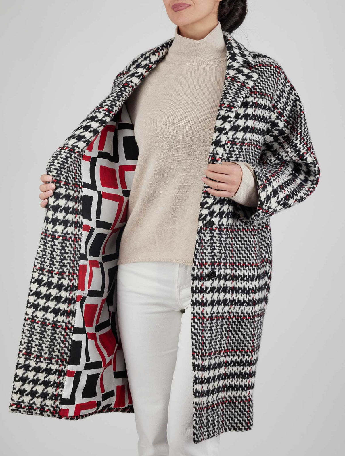 Kiton Multicolor Virgin Wool Cashmere Silk Overcoat