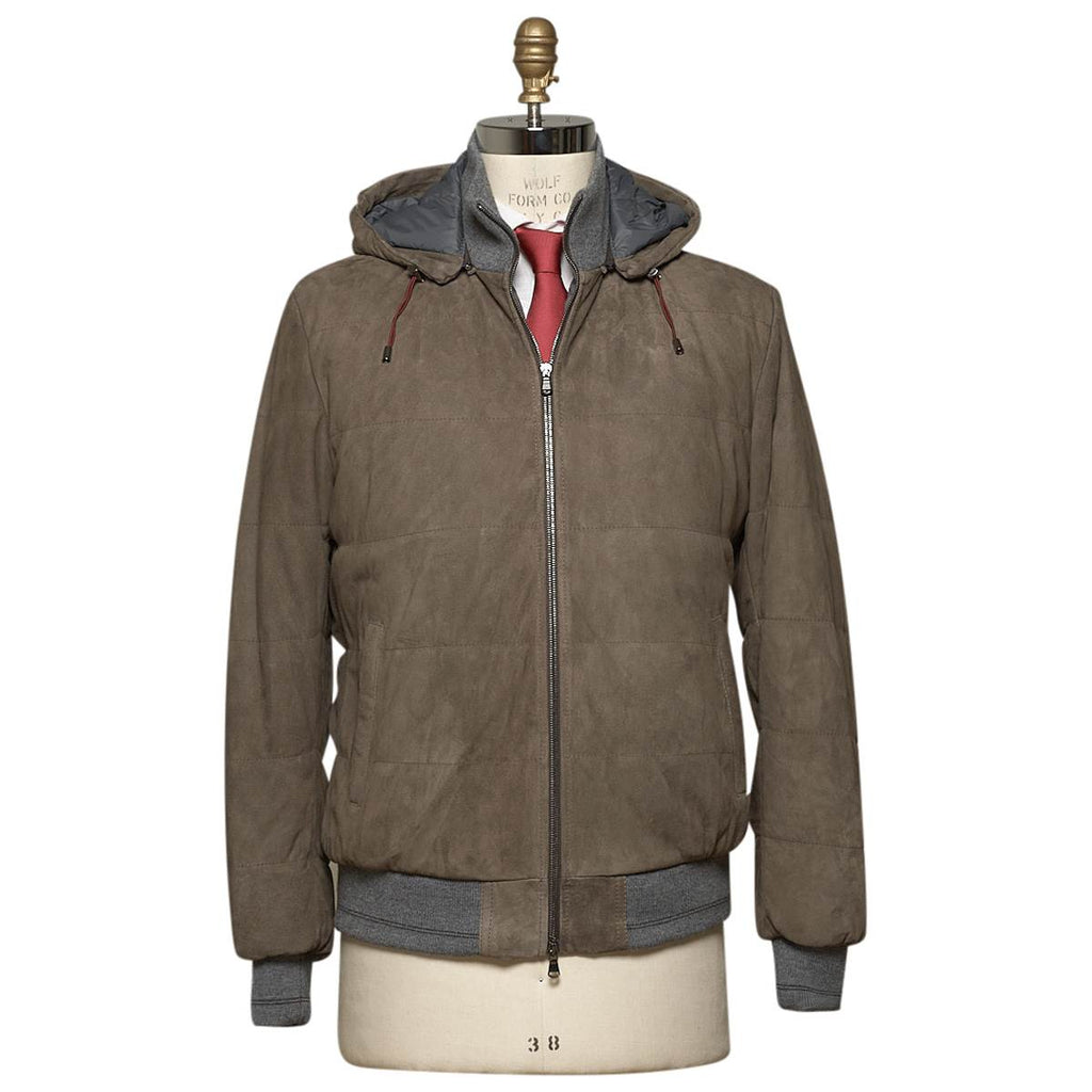 Barba Napoli Barba Brown Leather Suede Coat Brown 000