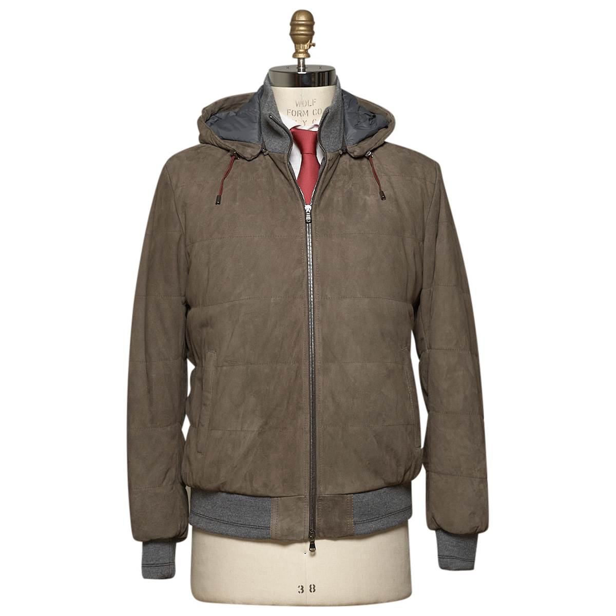 Barba Napoli Barba Brown Leather Suede Coat Brown 000