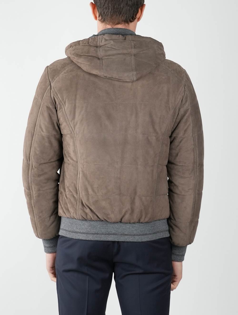 Barba Napoli Brown Leather Suede Coat