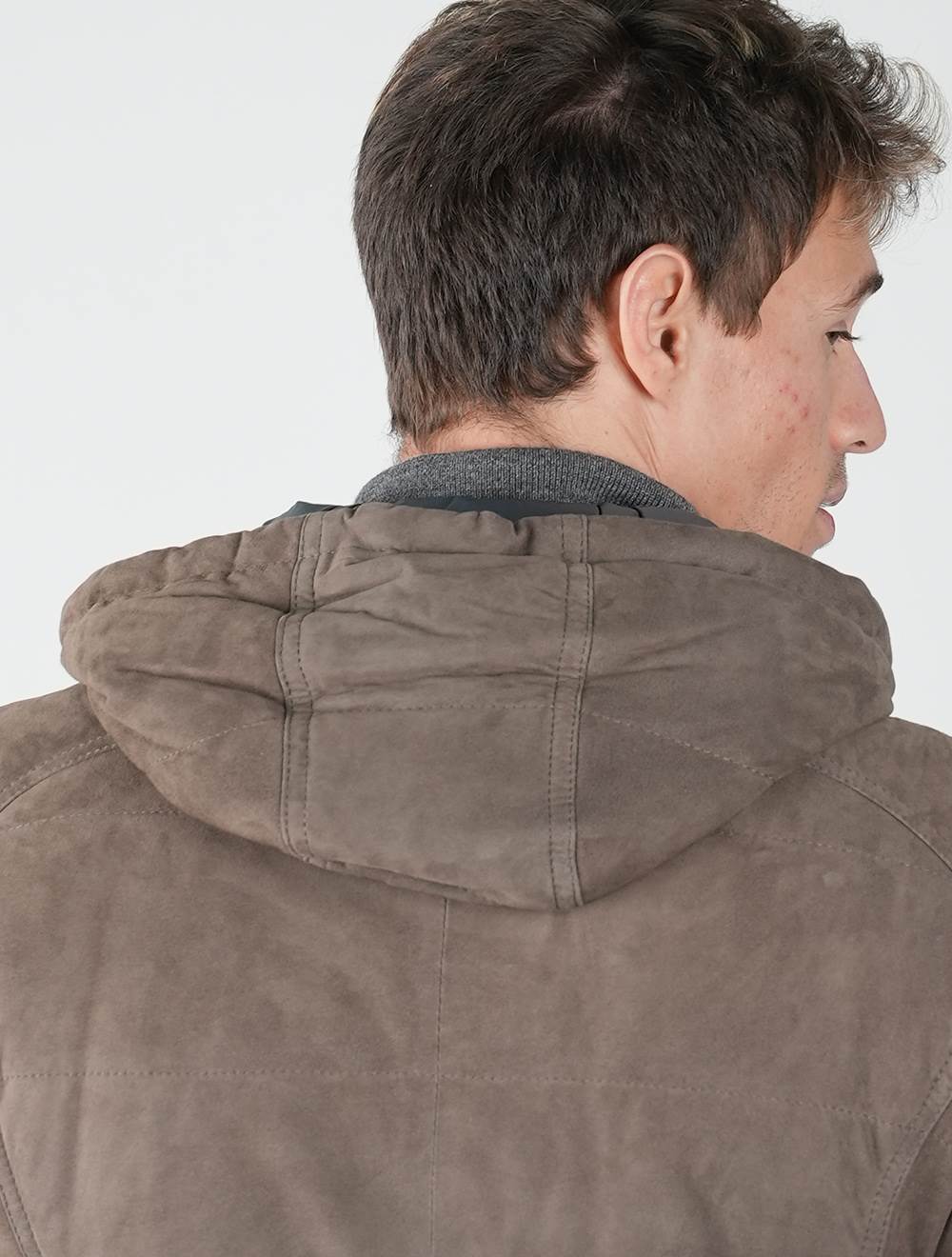 Barba Napoli Brown Leather Suede Coat
