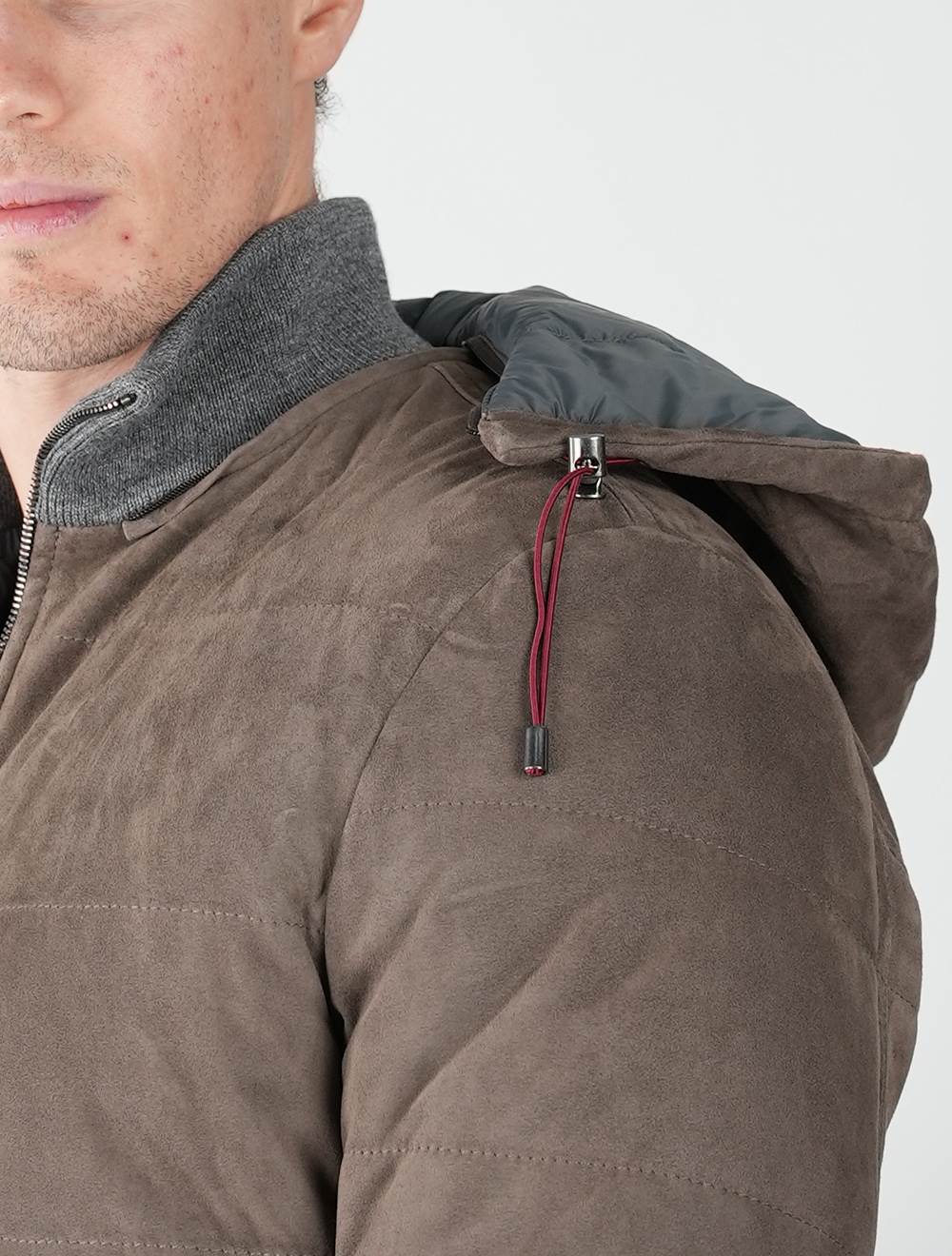 Barba Napoli Brown Leather Suede Coat