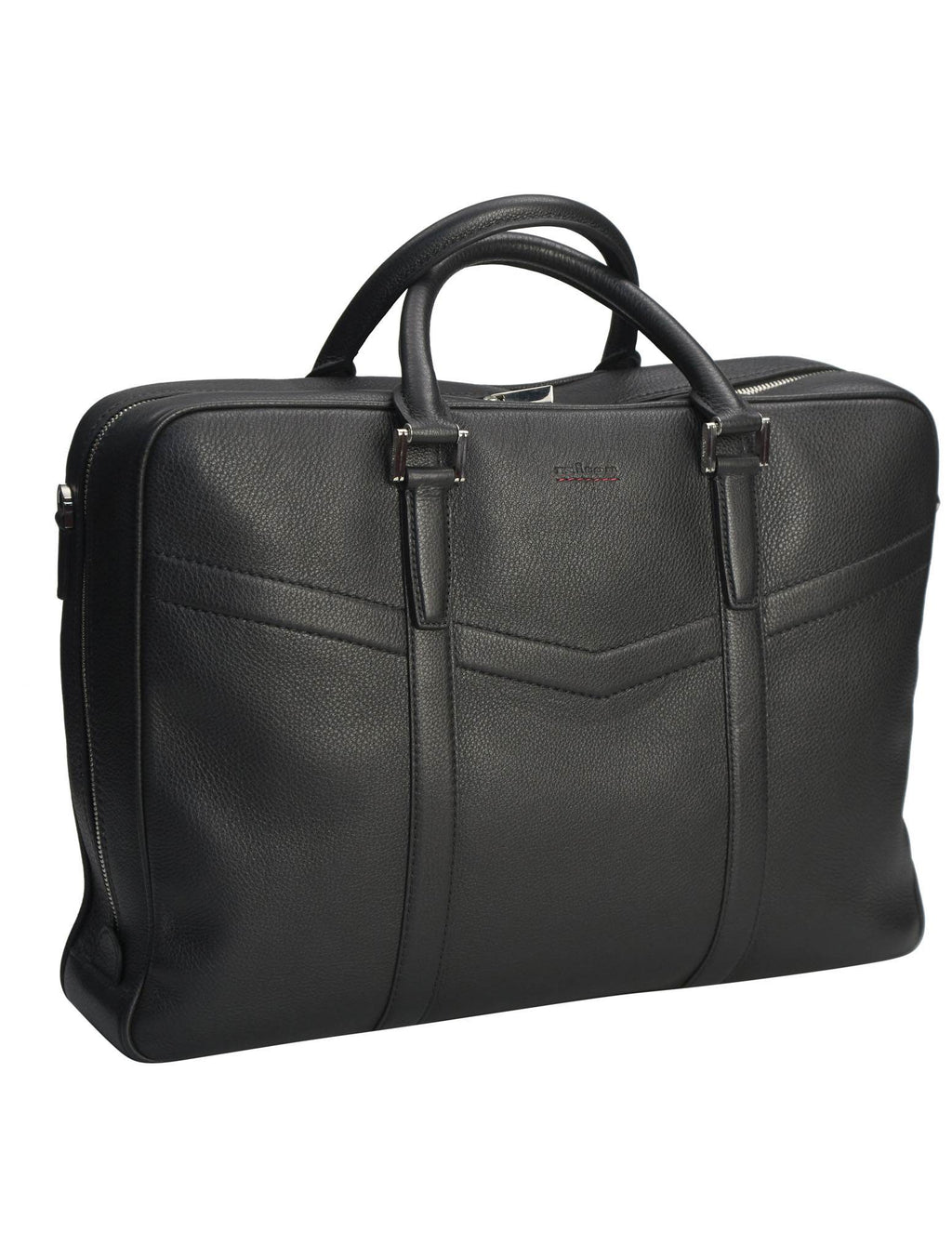 Kiton Black Leather Briefcase