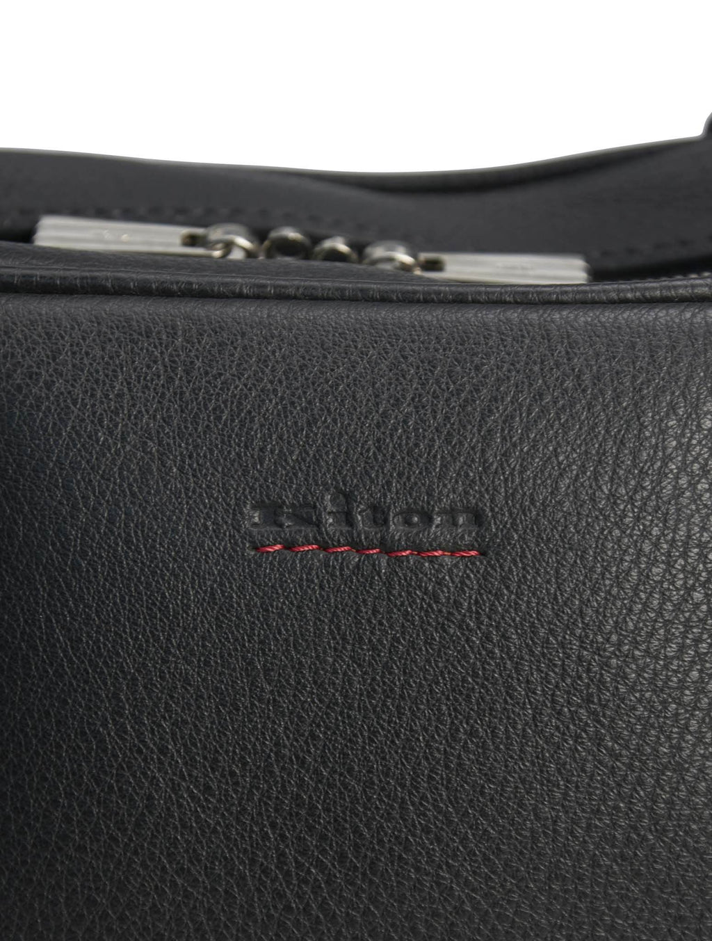 Kiton Black Leather Briefcase