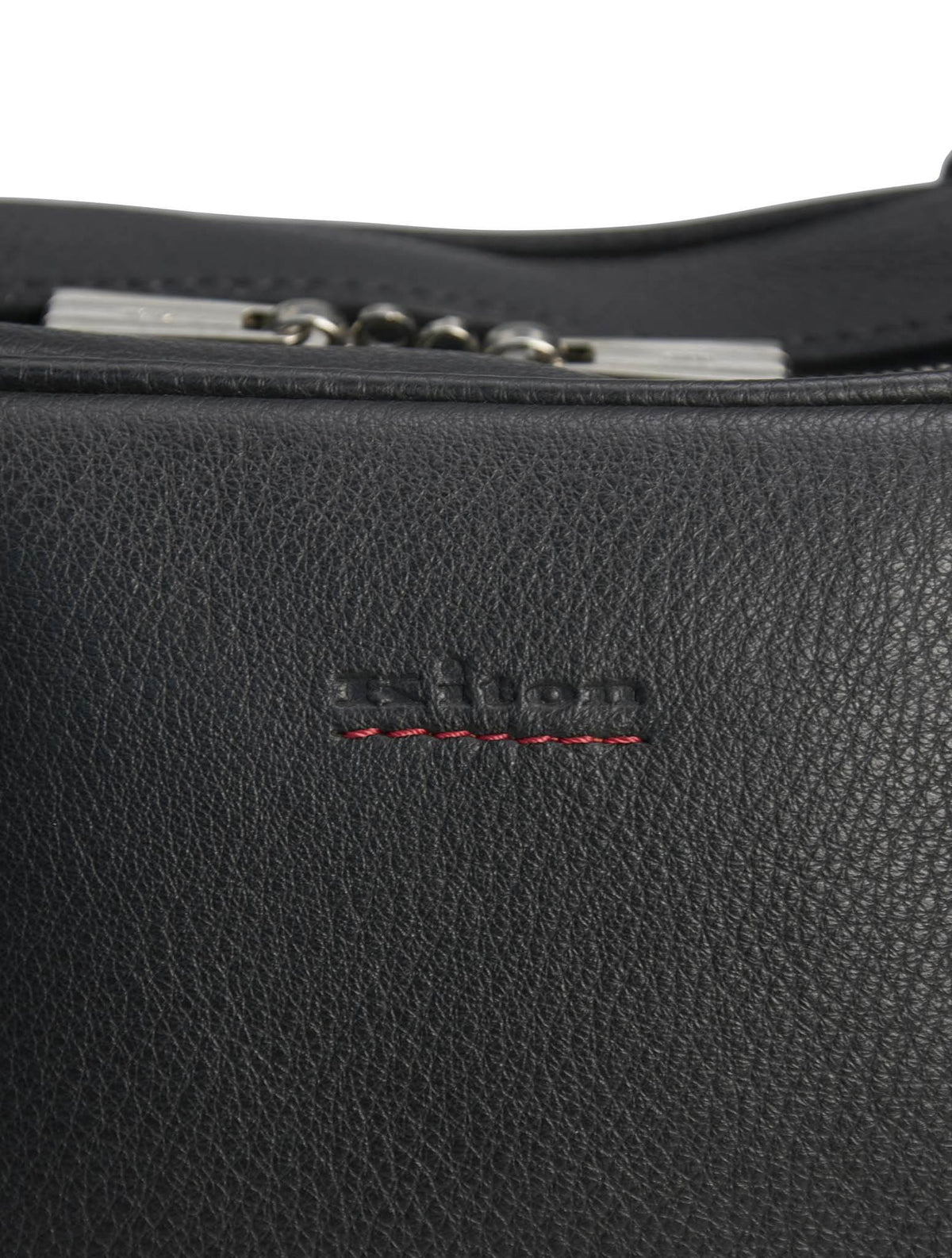 Kiton Black Leather Briefcase