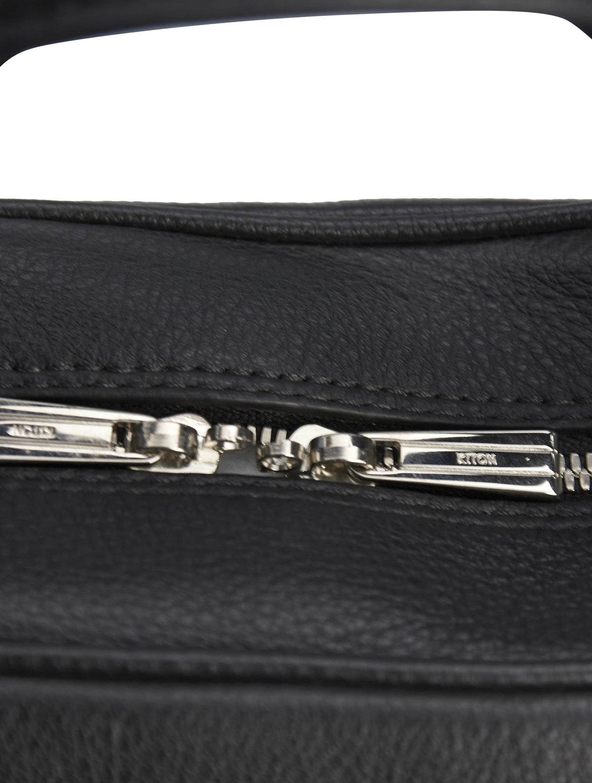 Kiton Black Leather Briefcase
