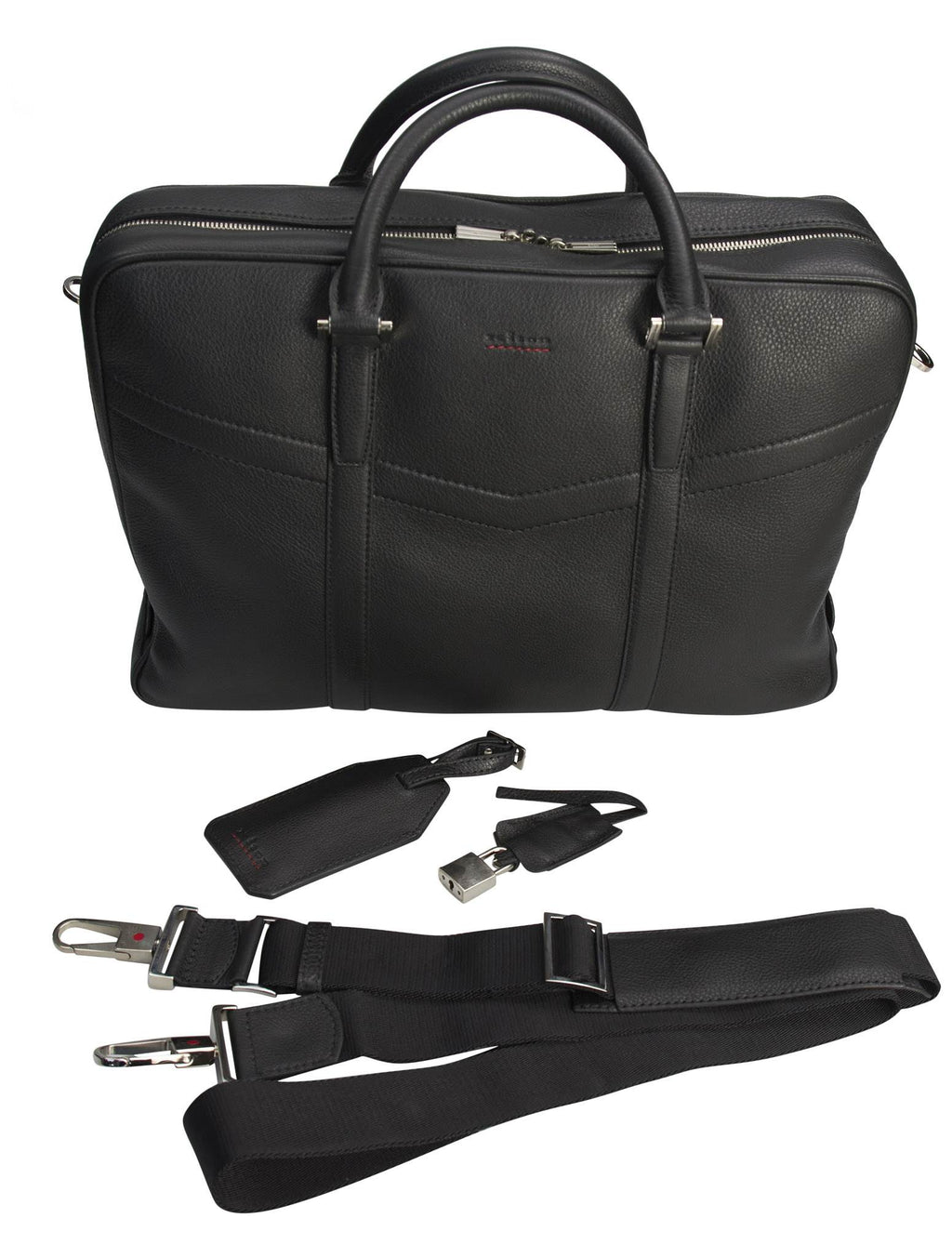 Kiton Black Leather Briefcase