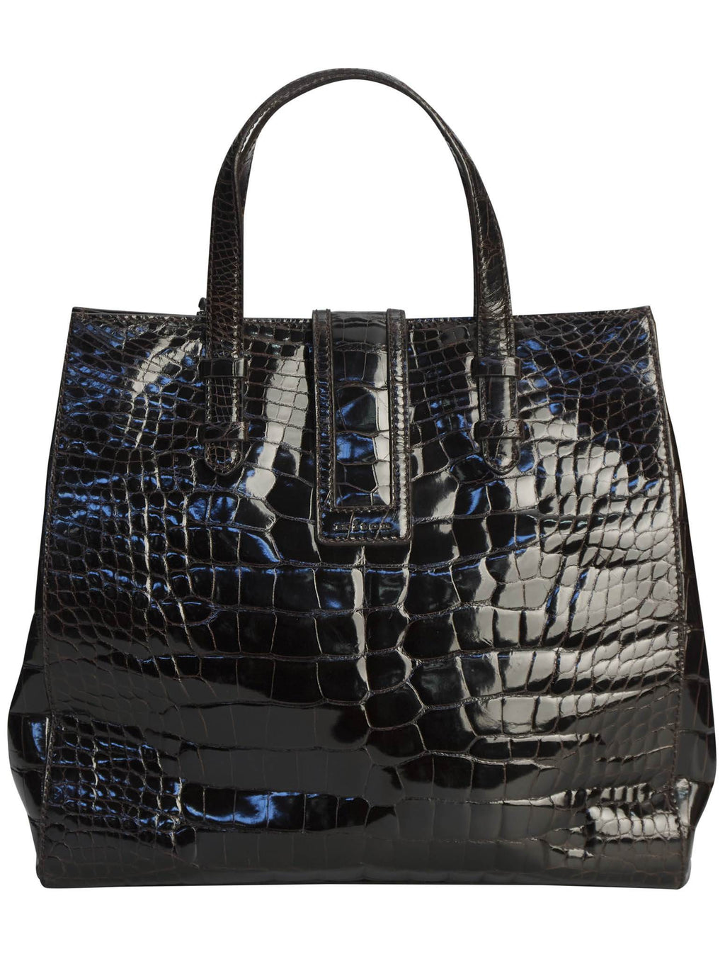 Kiton Kiton Black Leather Crocodile Bag Black 001