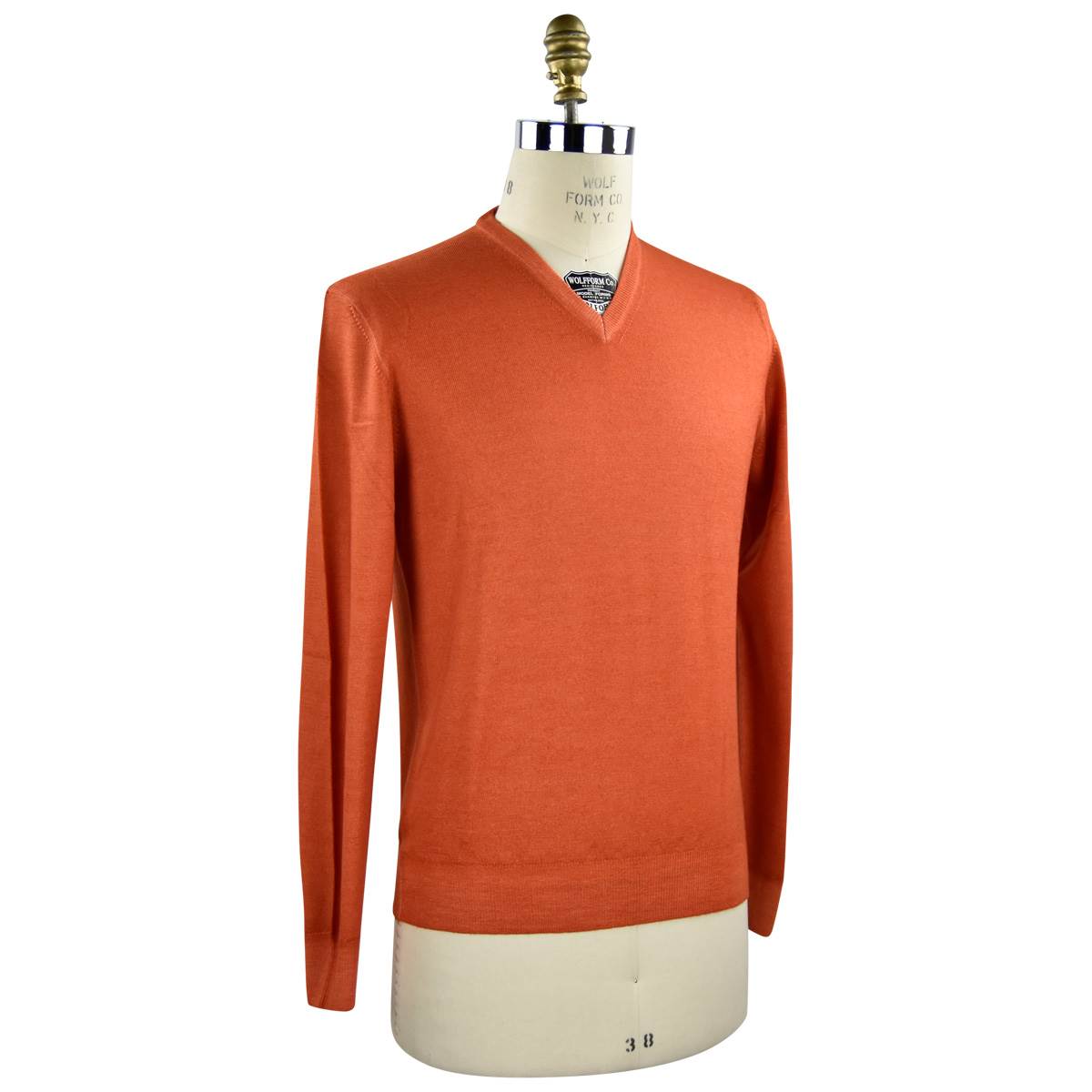 Barba Napoli BARBA NAPOLI Orange Virgin Wool V-neck Sweater Orange 001