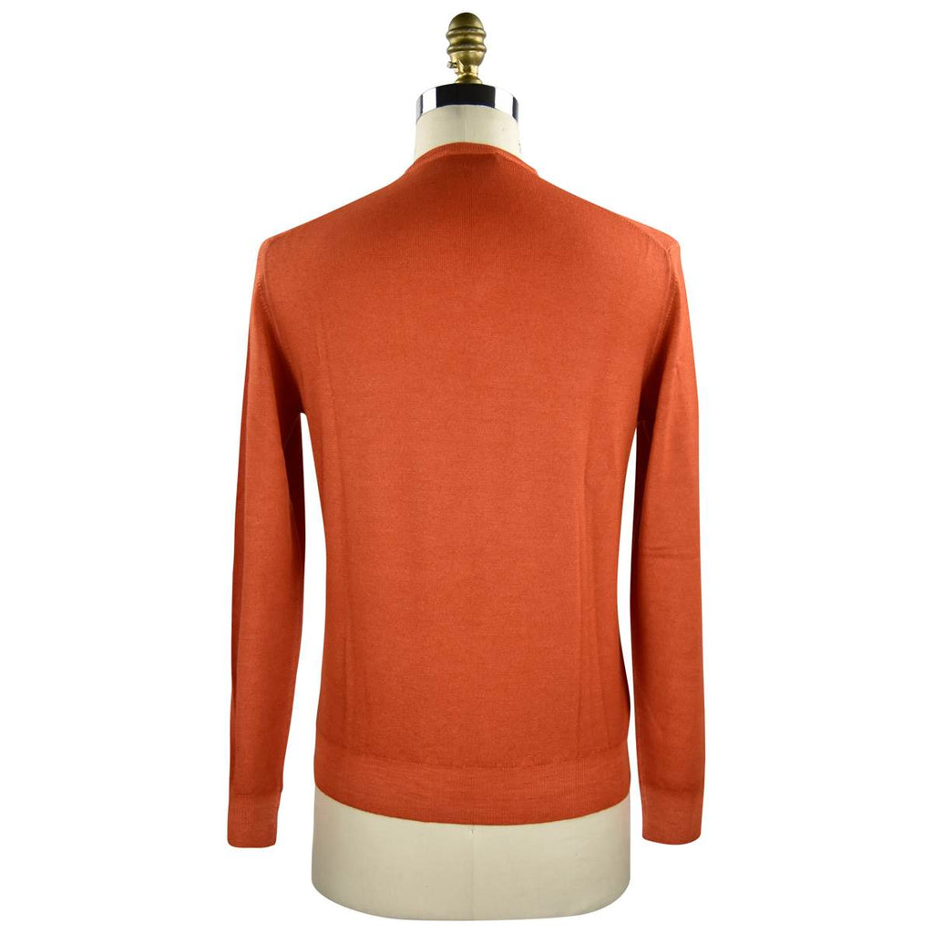 BARBA NAPOLI Orange Virgin Wool V-neck Sweater