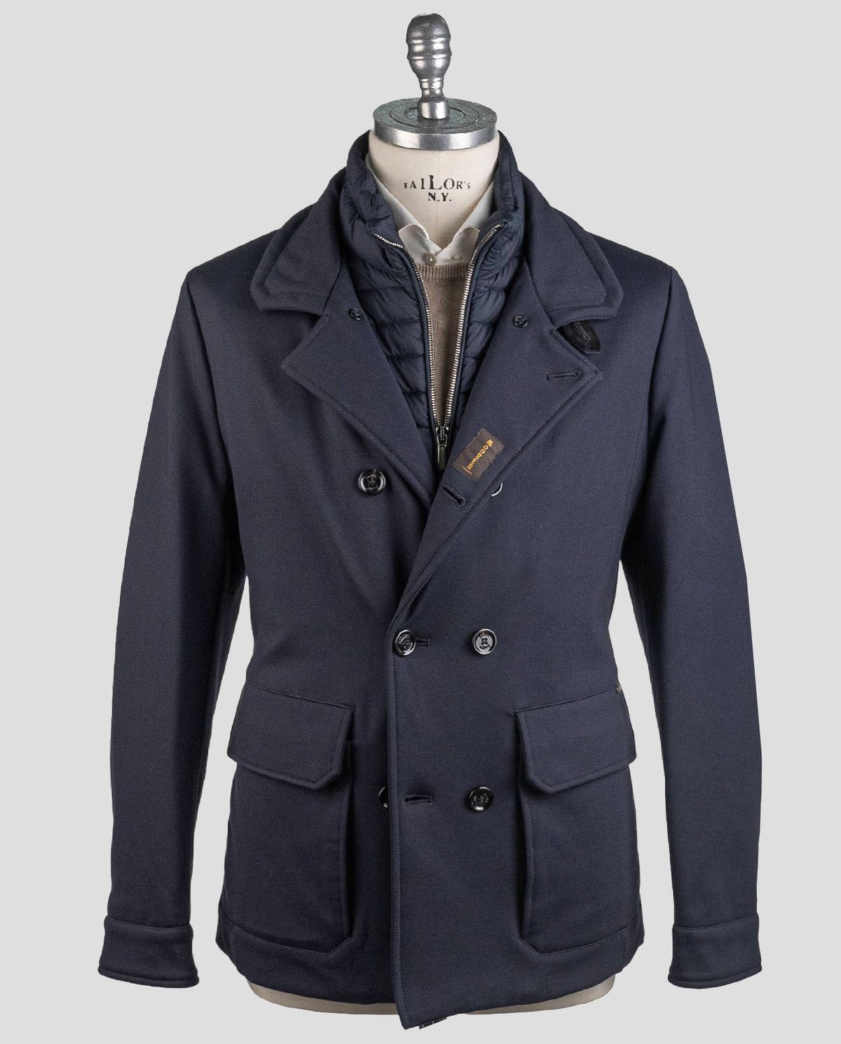 MooRER MooRER Blue Navy Viscose Pa Ea Coat Blue Navy 000