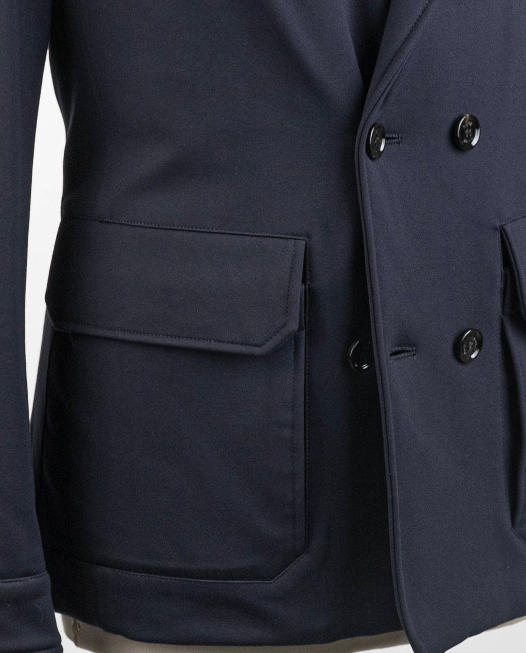 MooRER Blue Navy Viscose Pa Ea Coat