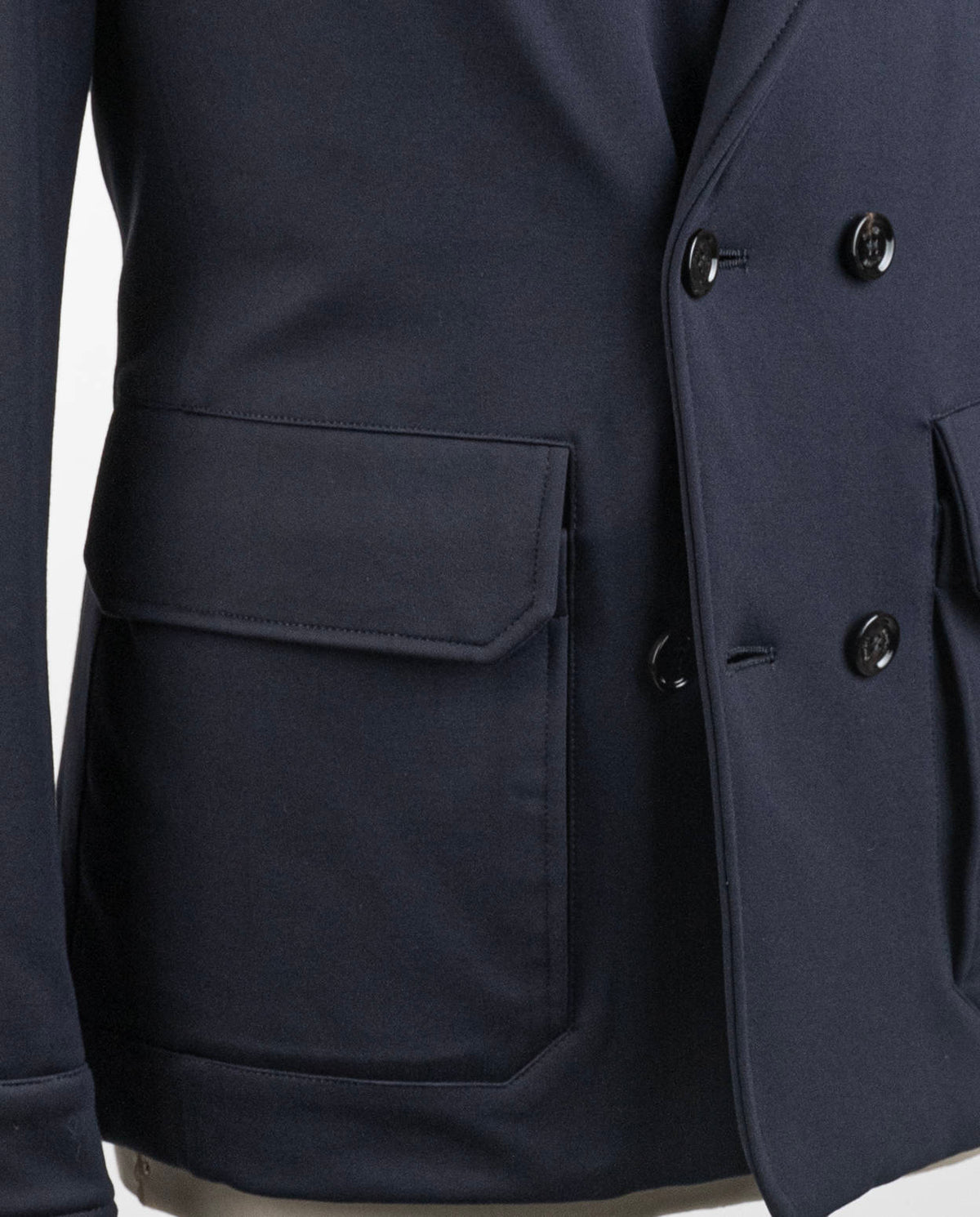 MooRER Blue Navy Viscose Pa Ea Coat