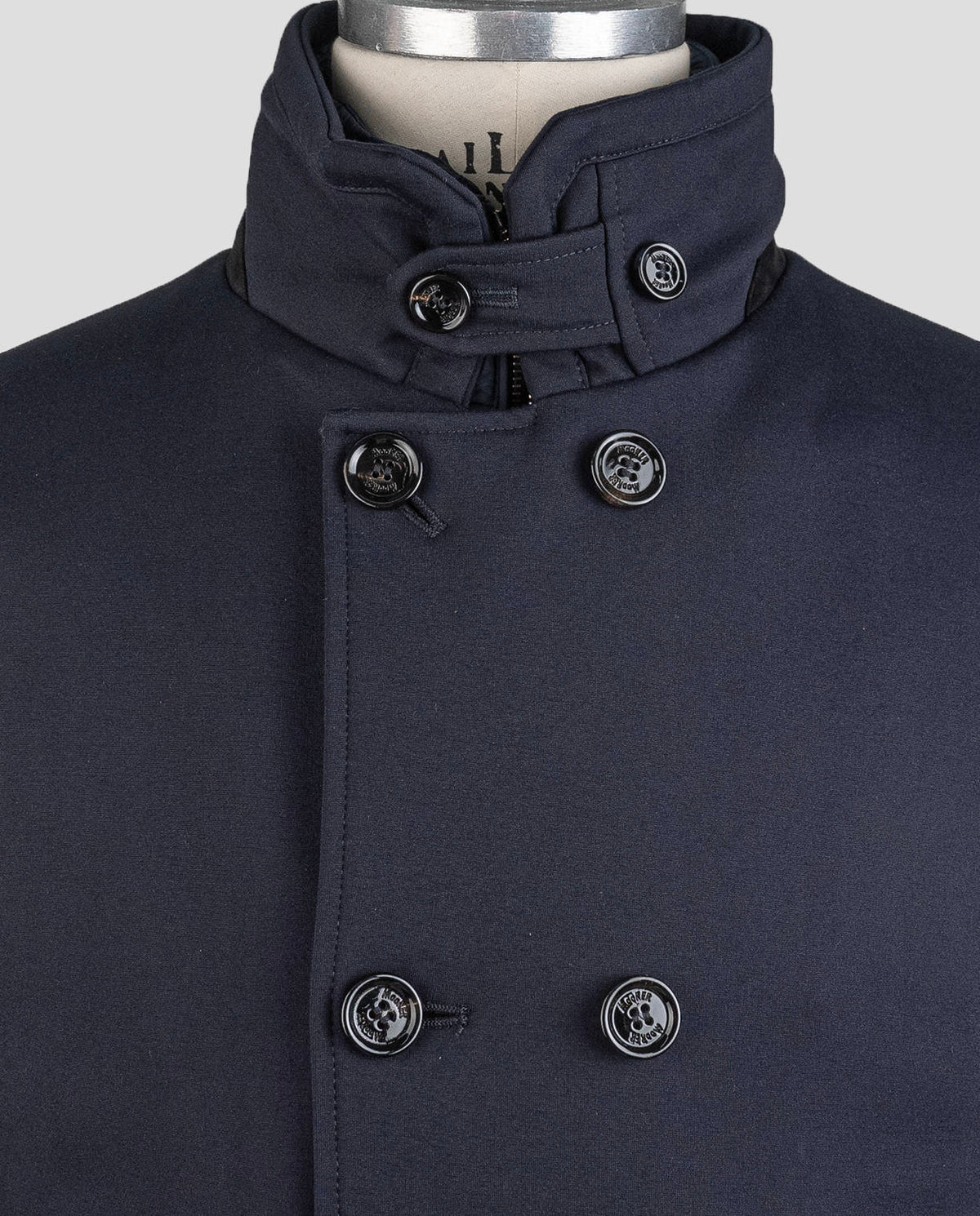 MooRER Blue Navy Viscose Pa Ea Coat
