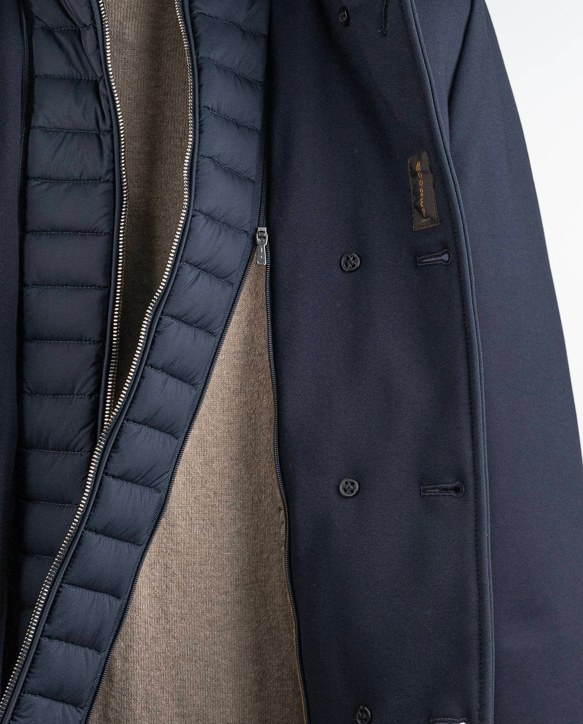 MooRER Blue Navy Viscose Pa Ea Coat