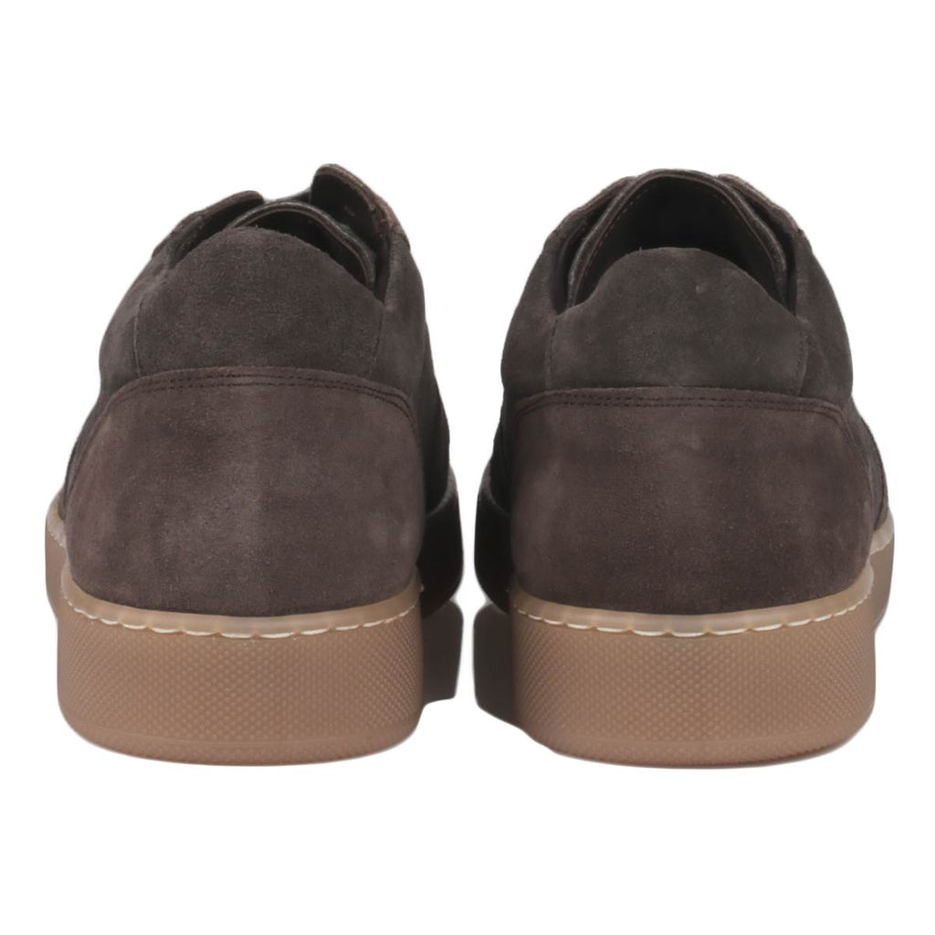 BARBA NAPOLI Brown Leather Wool Sneakers