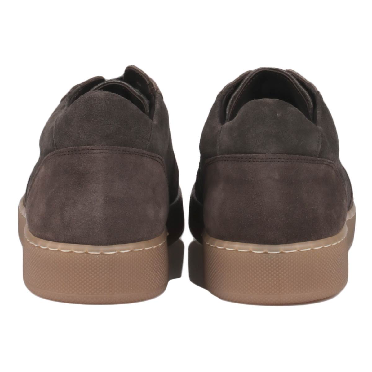 BARBA NAPOLI Brown Leather Wool Sneakers