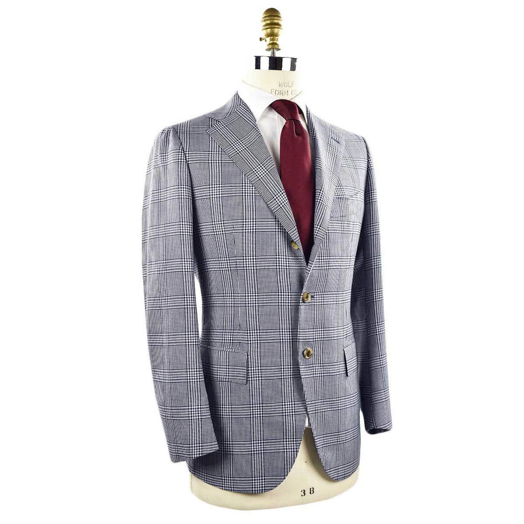 Cesare Attolini CESARE ATTOLINI Blue White Wool Blazer Blue/White 001
