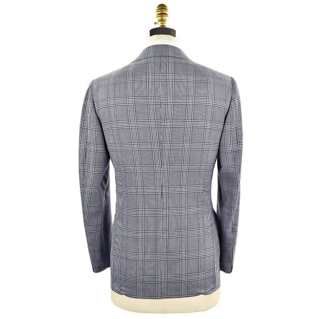 CESARE ATTOLINI Blue White Wool Blazer