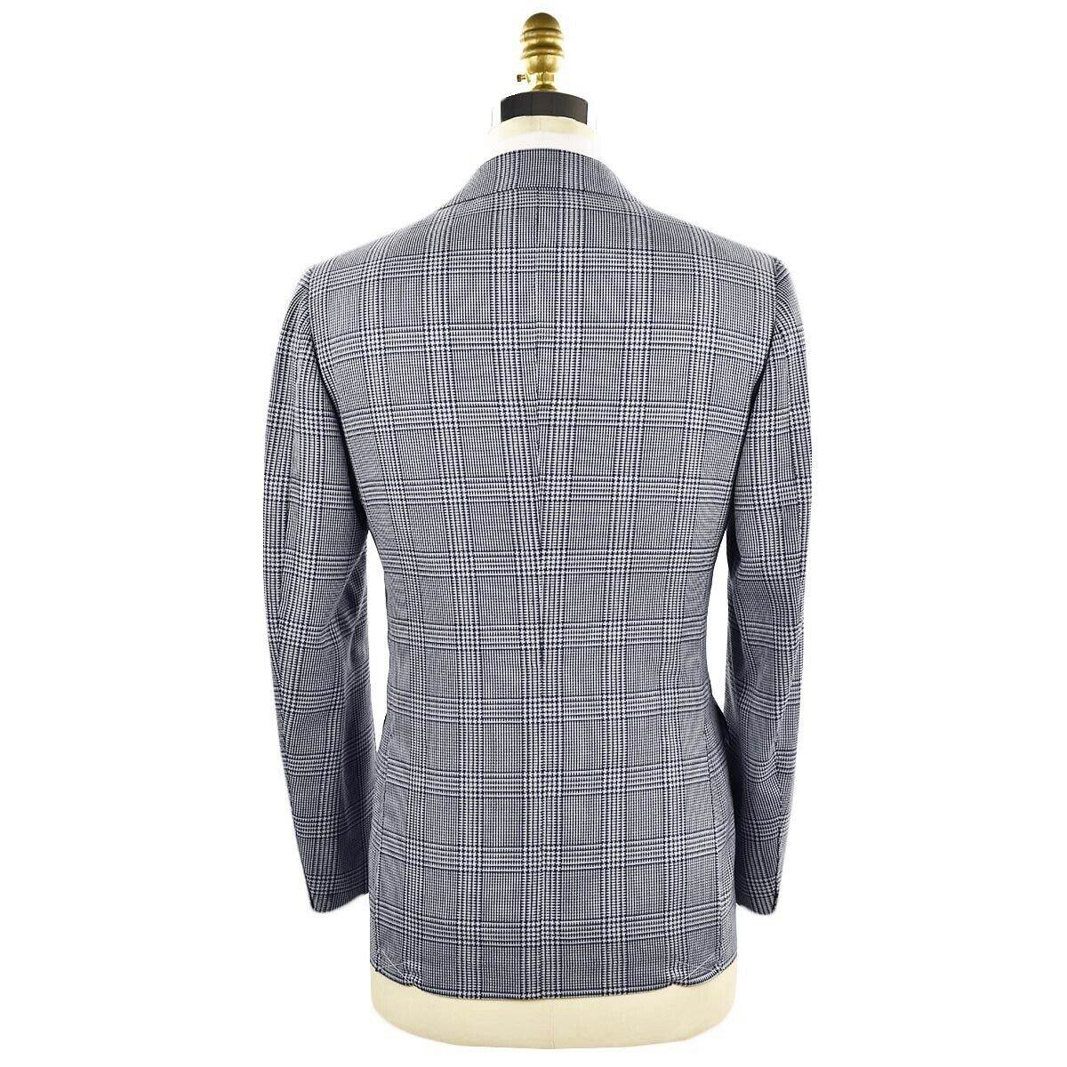 CESARE ATTOLINI Blue White Wool Blazer
