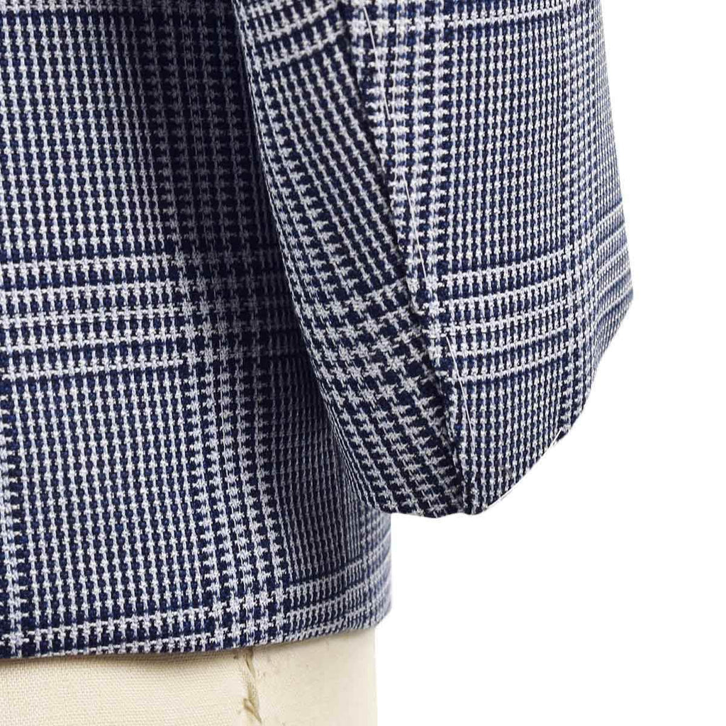 CESARE ATTOLINI Blue White Wool Blazer