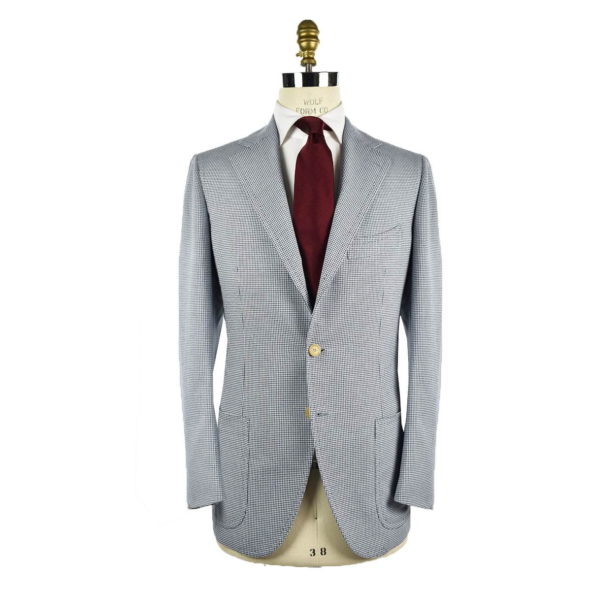 Cesare Attolini CESARE ATTOLINI Blue White Cotton Blazer Blue/White 000
