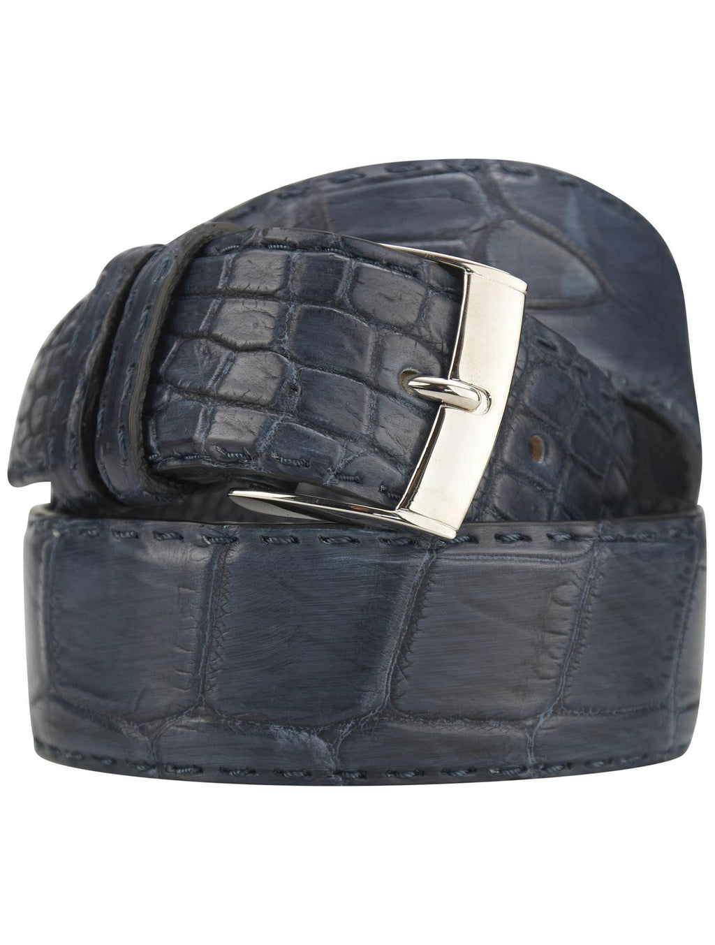 Kiton Kiton Blue Leather Crocodile Belt Blue 000