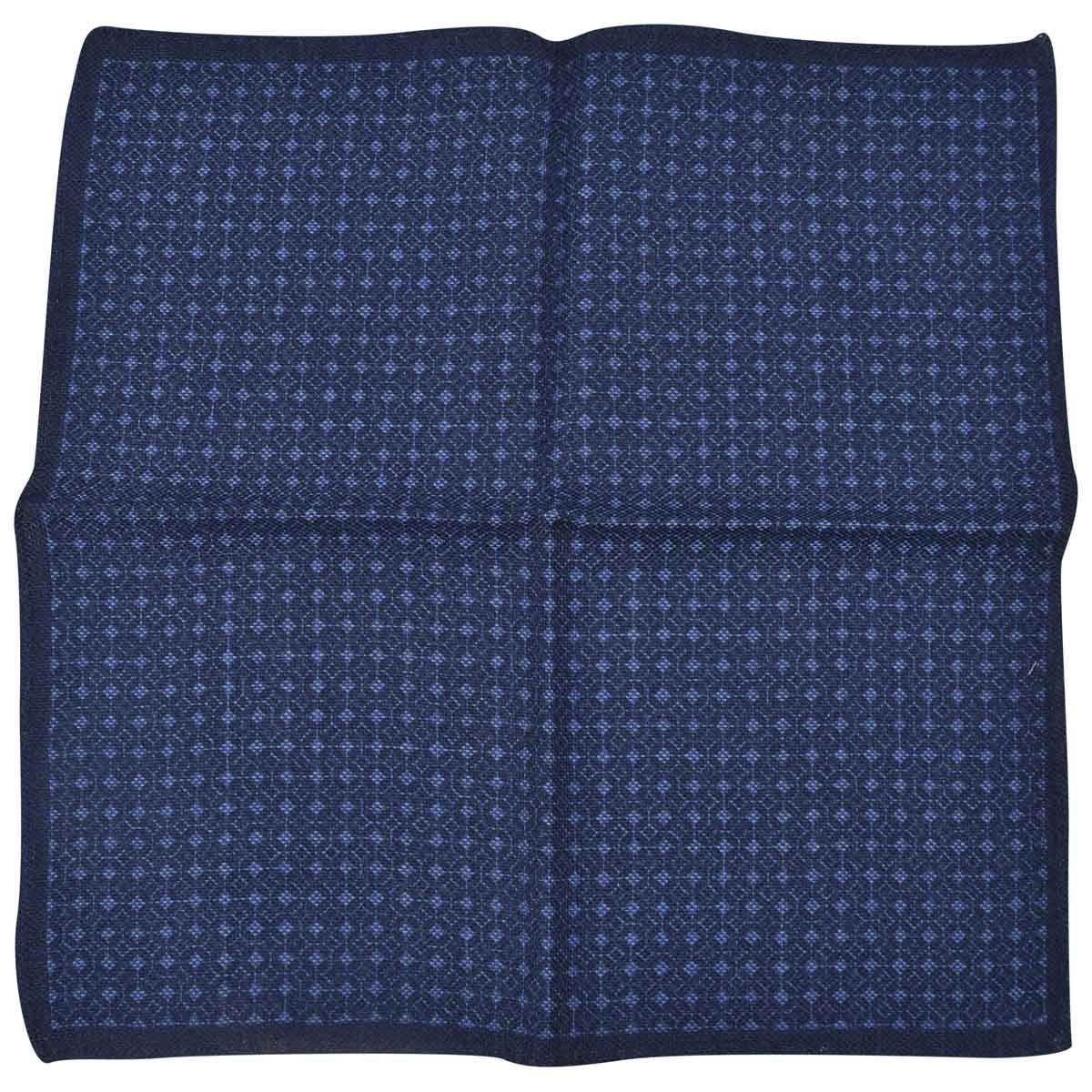 LUIGI BORRELLI Blue Wool pocket square