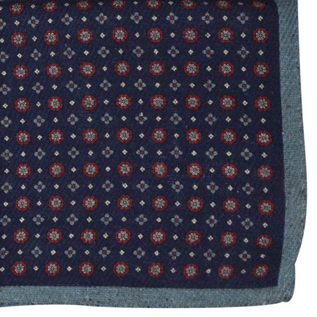 LUIGI BORRELLI Multicolor Wool Silk Pa pocket square