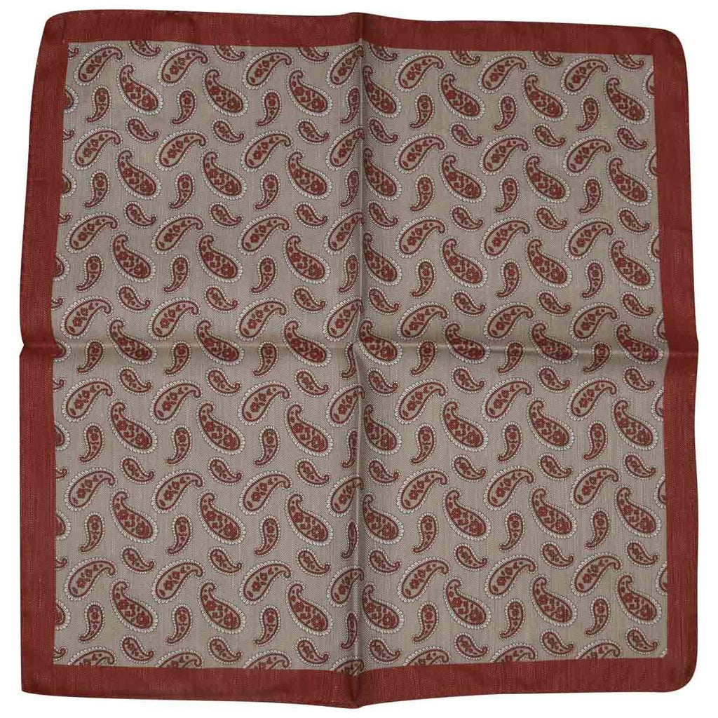 LUIGI BORRELLI Multicolor Silk Linen pocket square