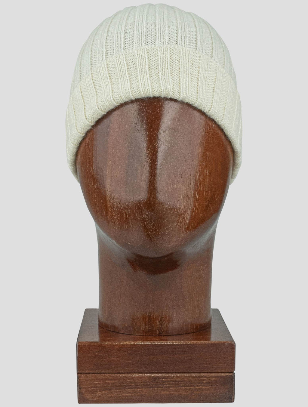 Isaia White Cashmere Beanie Hat