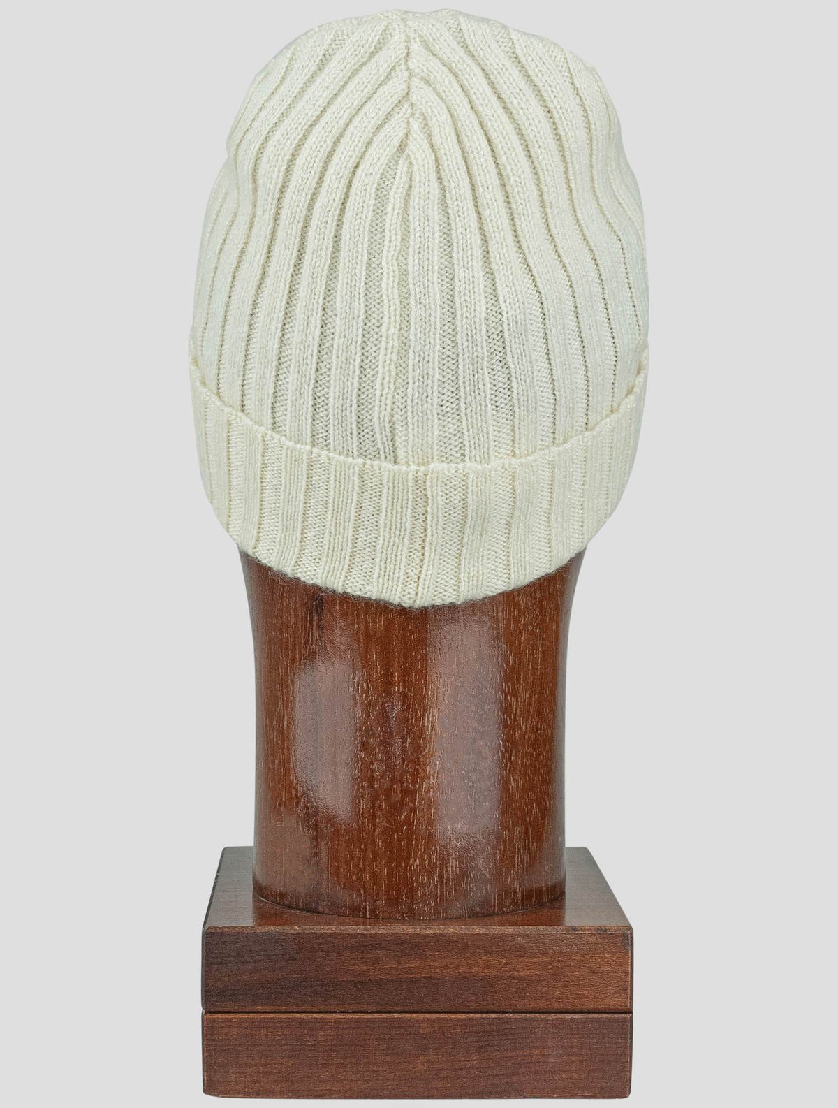 Isaia White Cashmere Beanie Hat