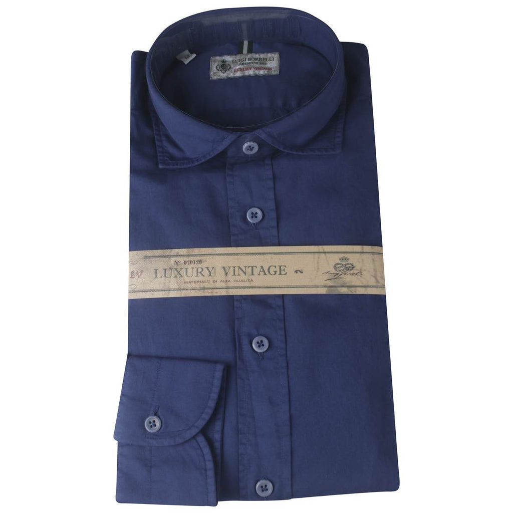 LUIGI BORRELLI Blue Cotton Shirt