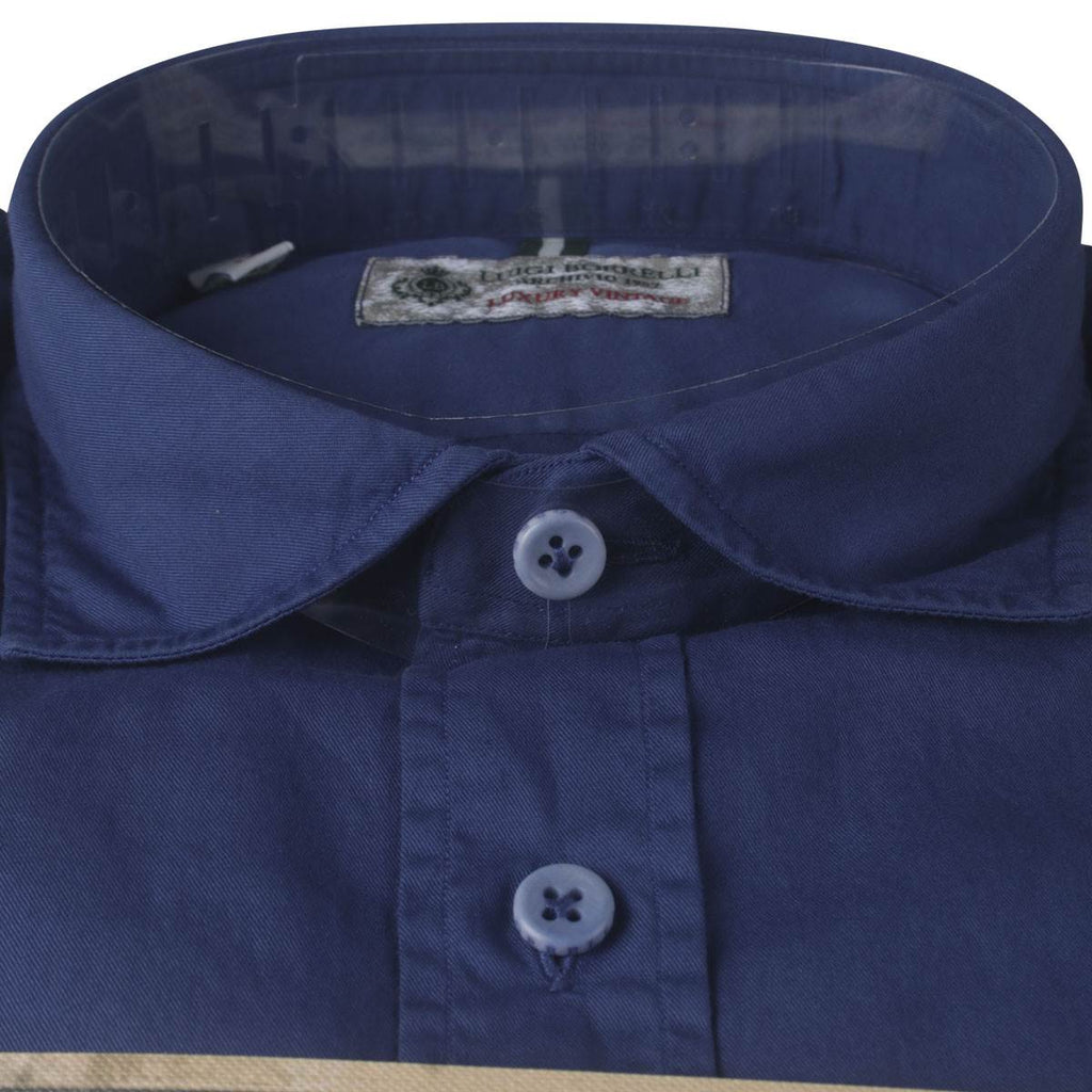 LUIGI BORRELLI Blue Cotton Shirt