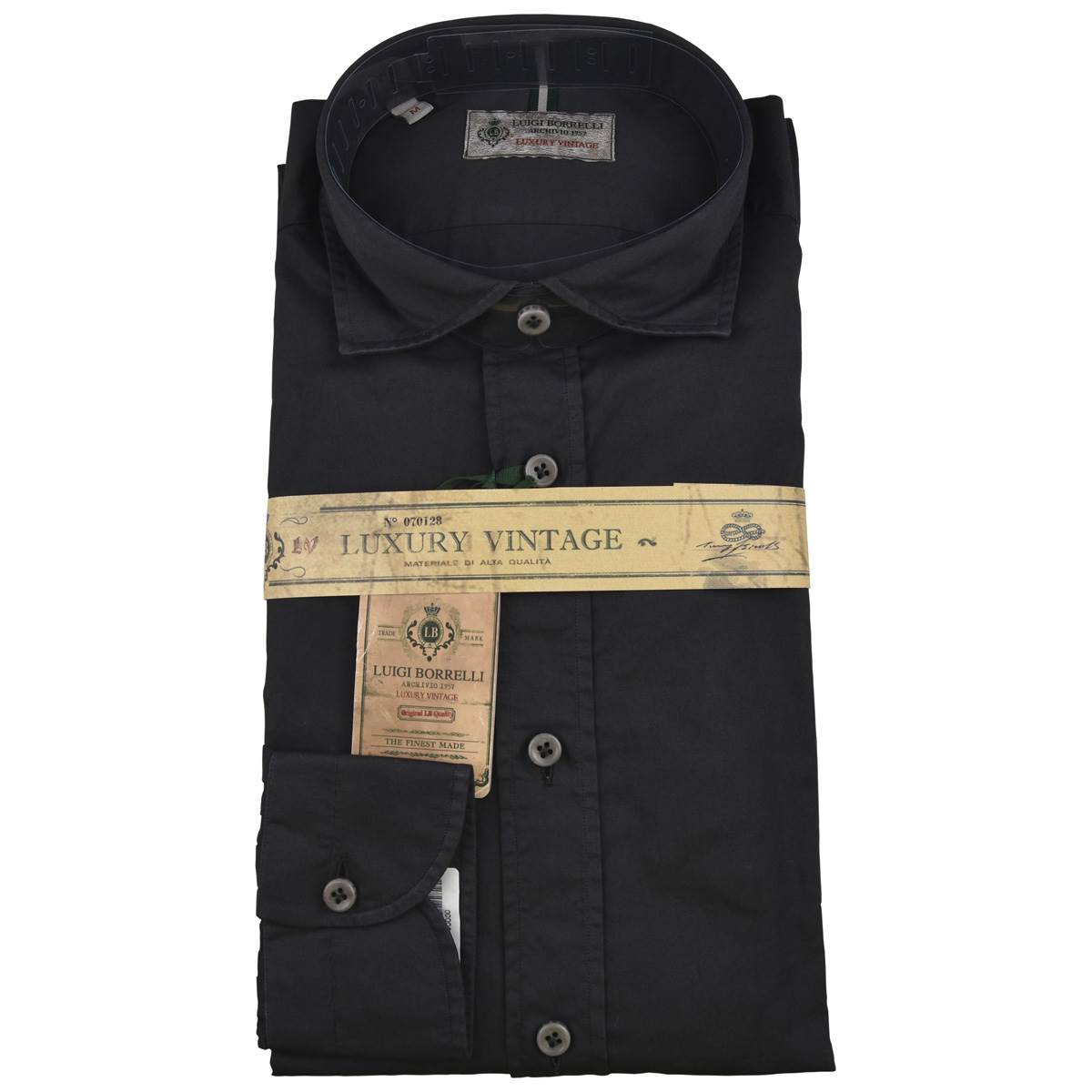 LUIGI BORRELLI Gray Cotton Shirt