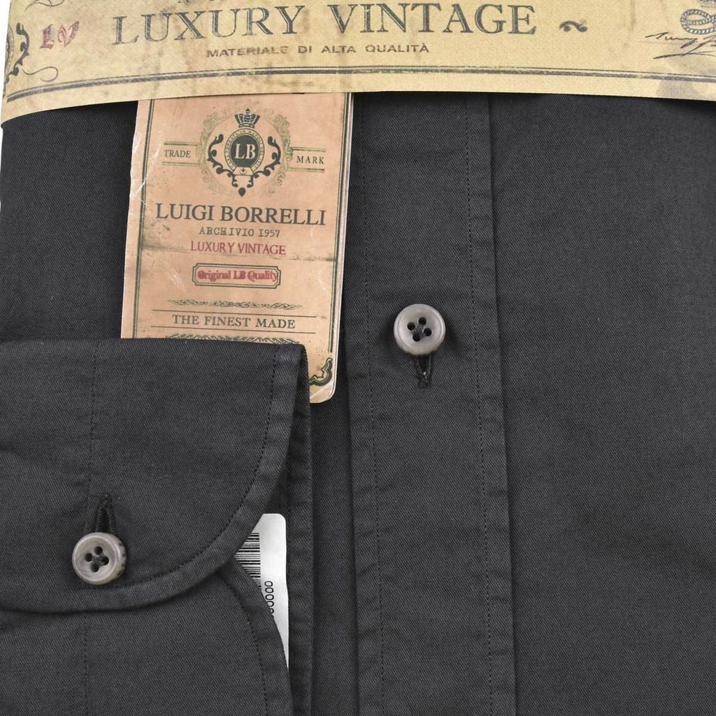 LUIGI BORRELLI Gray Cotton Shirt