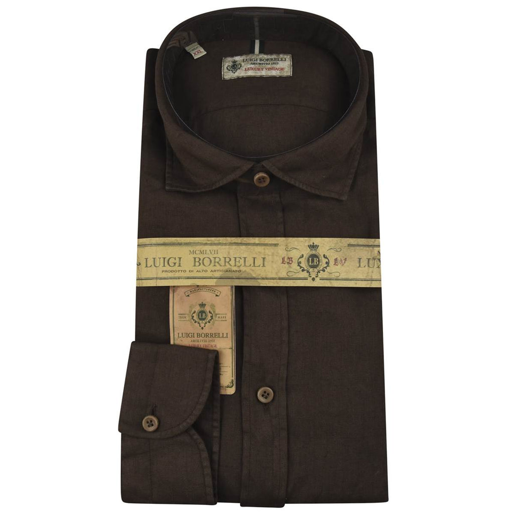 Luigi Borrelli LUIGI BORRELLI Brown Linen Shirt Brown 000