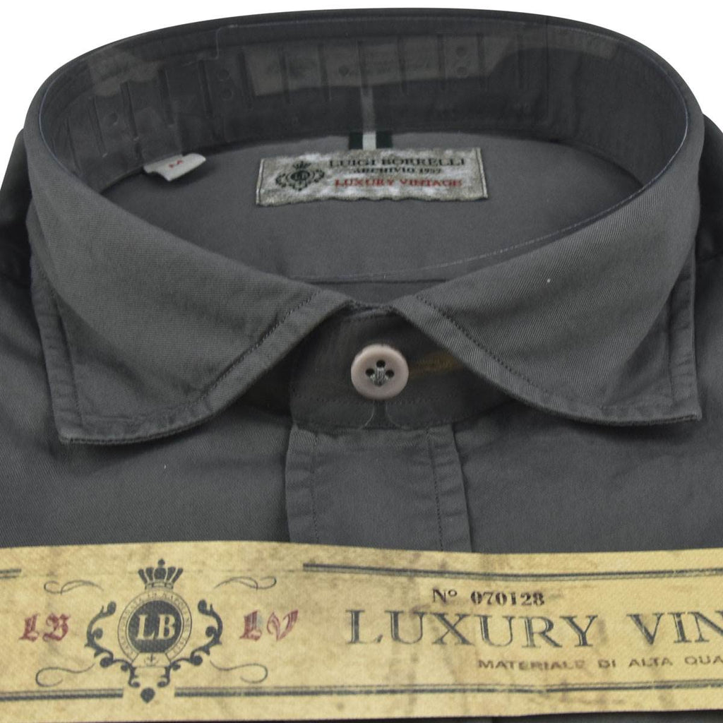 LUIGI BORRELLI Gray Cotton Shirt