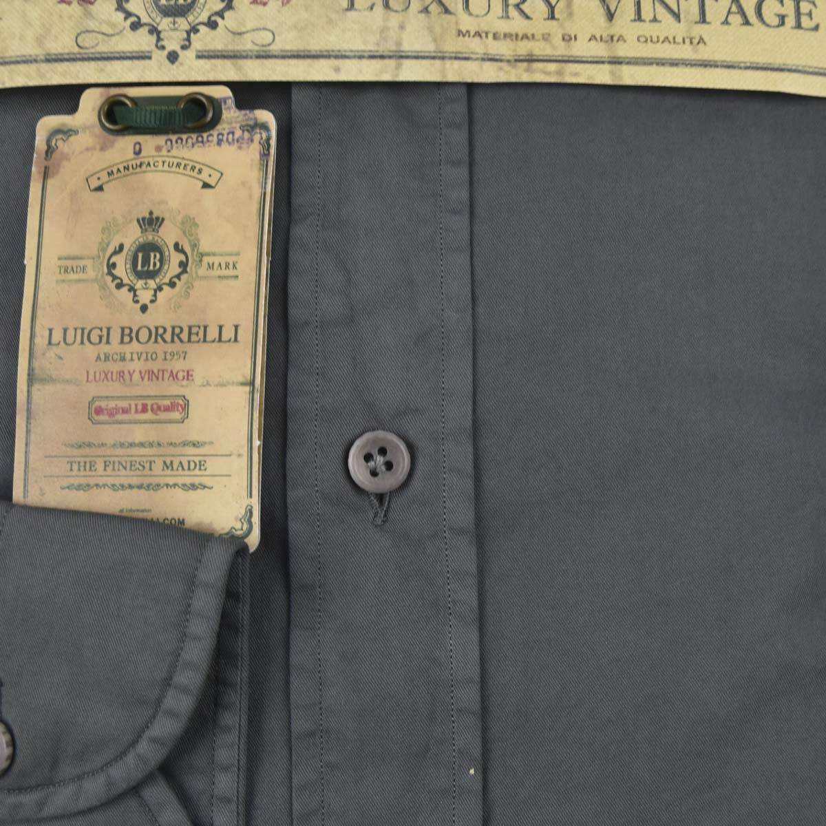 LUIGI BORRELLI Gray Cotton Shirt