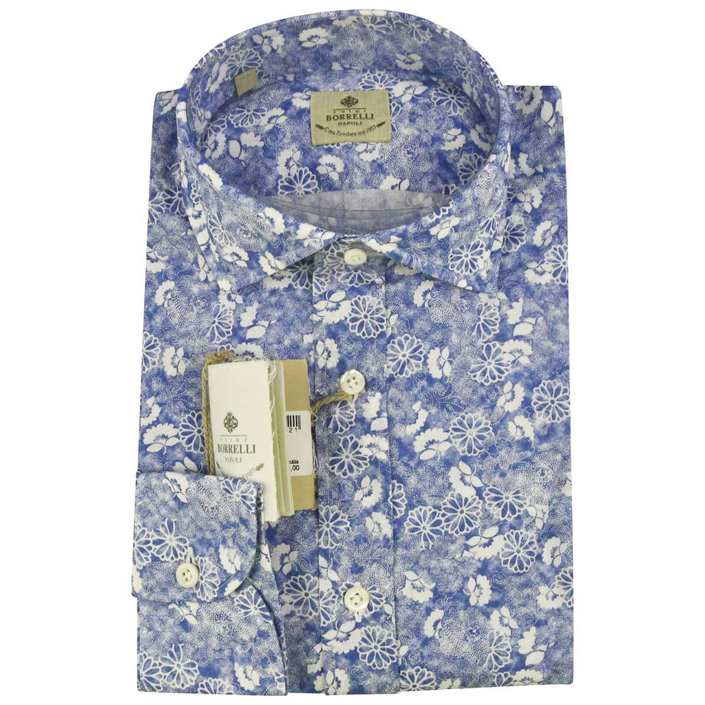 Luigi Borrelli LUIGI BORRELLI Blue White Cotton Shirt Blue/White 000