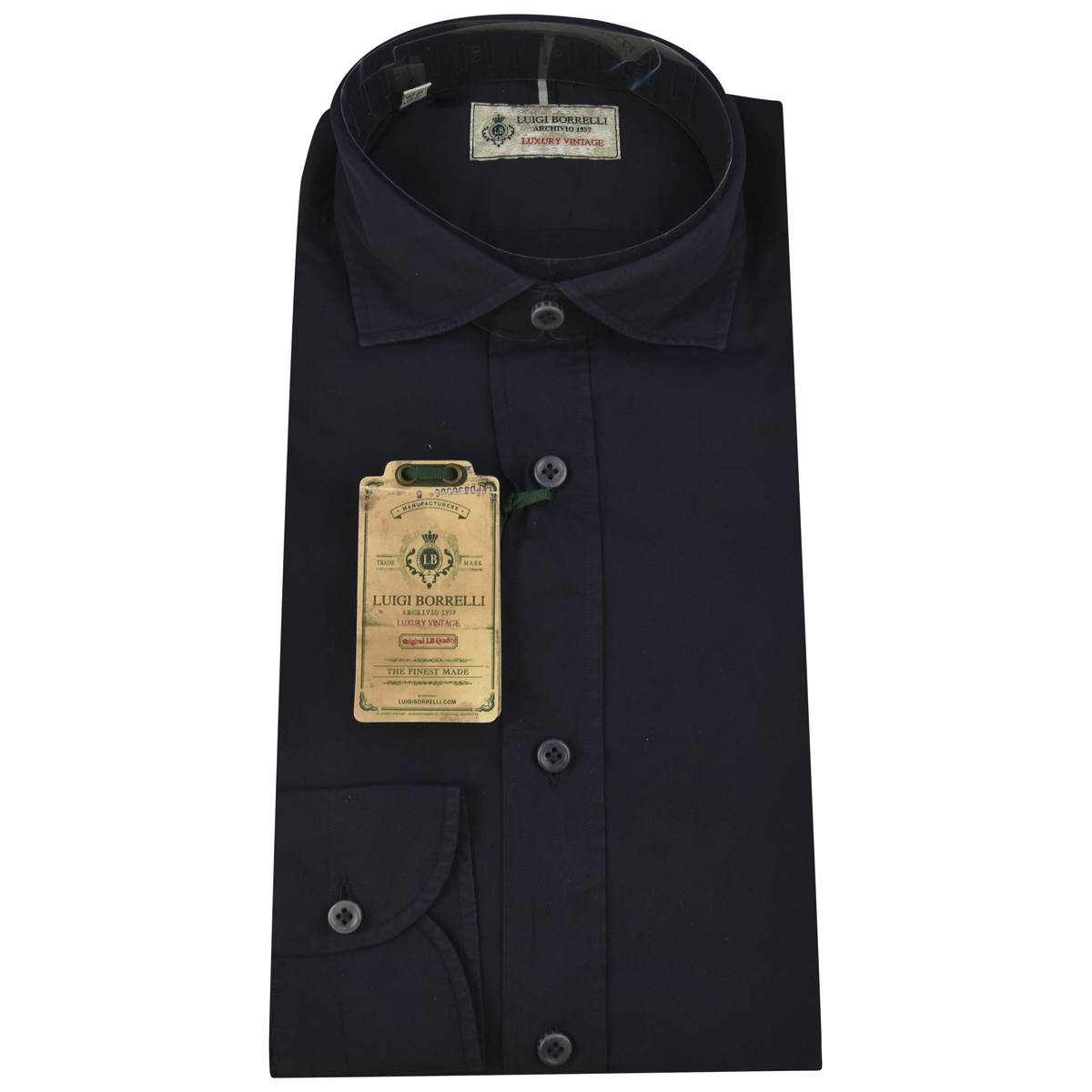 LUIGI BORRELLI Blue Linen Shirt