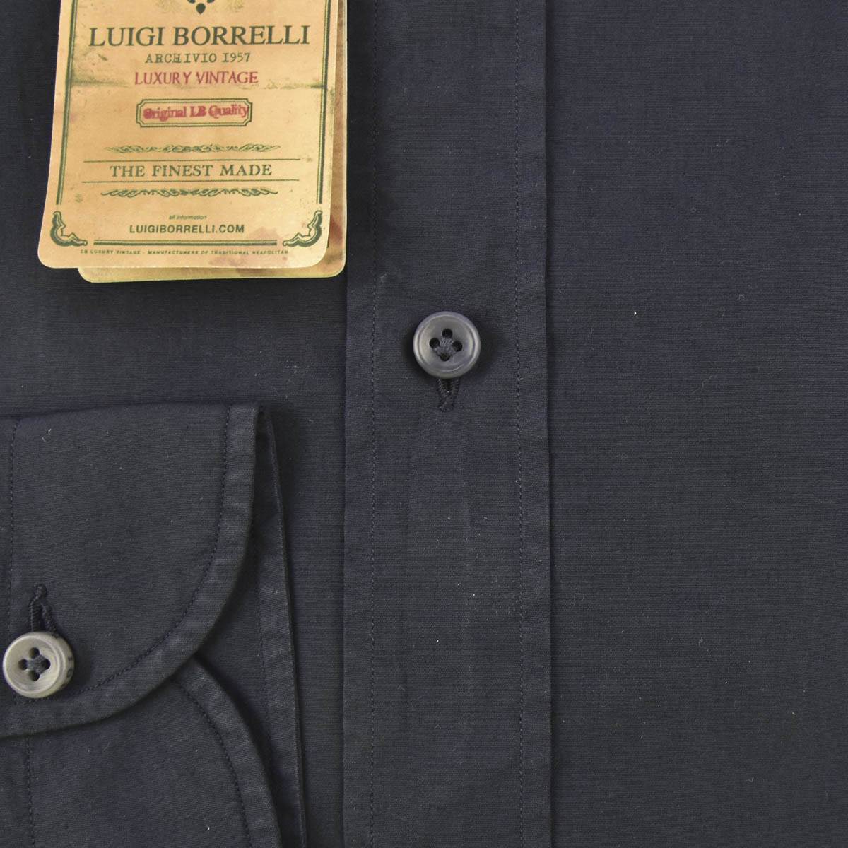 LUIGI BORRELLI Blue Linen Shirt