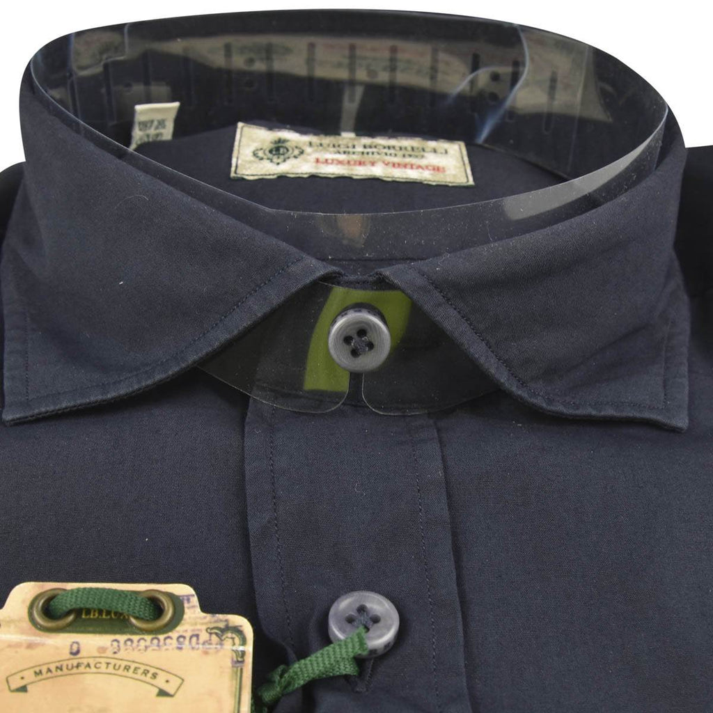 LUIGI BORRELLI Blue Linen Shirt