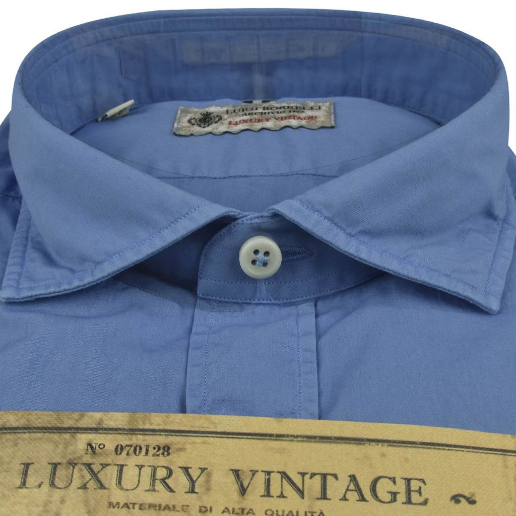 LUIGI BORRELLI Light Blue Cotton Shirt
