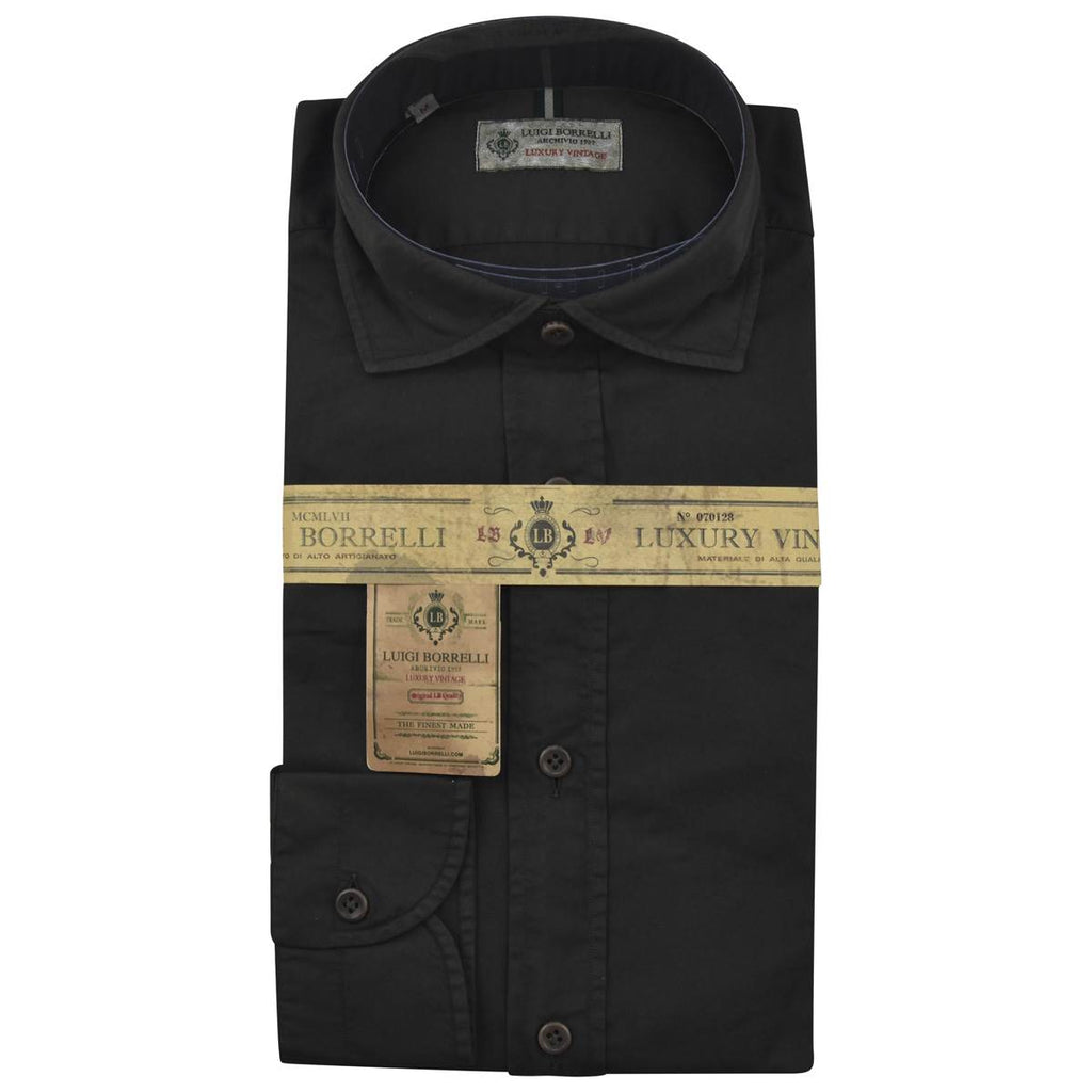 LUIGI BORRELLI Gray Cotton Shirt