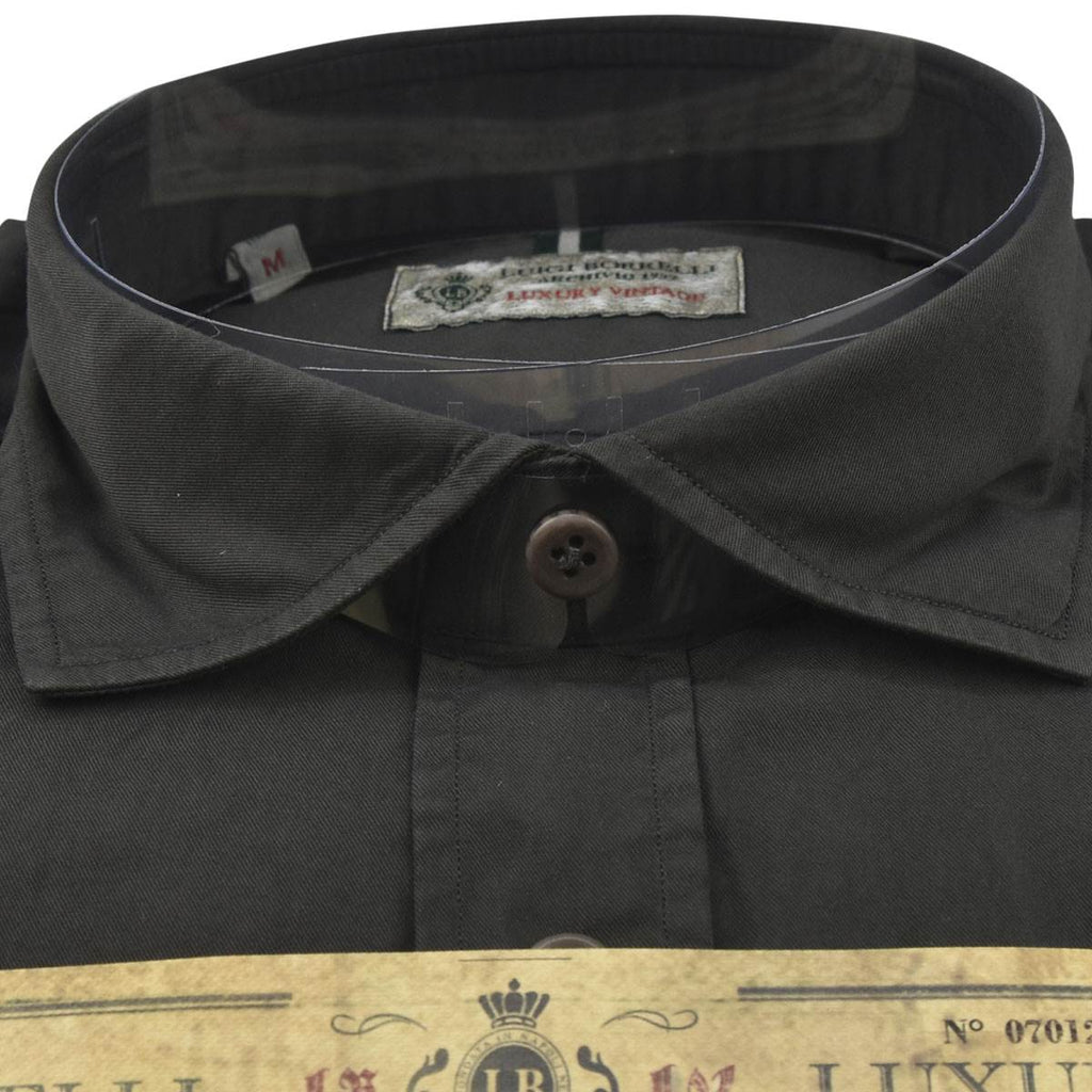 LUIGI BORRELLI Gray Cotton Shirt