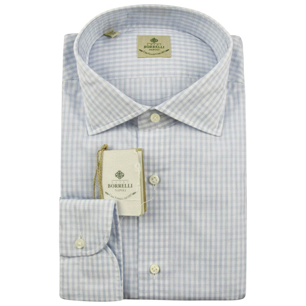 Luigi Borrelli LUIGI BORRELLI Light Blue White Cotton Shirt Light Blue/White 000